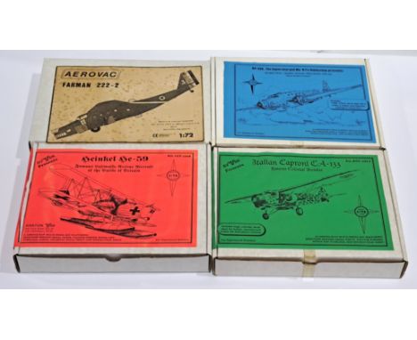 Aerovac &amp; Aviation USK a boxed 1:72 scale group of military aircraft injection molded kits, to include RARE Aerovac - Far