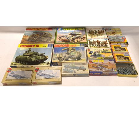 Italeri, Airfix &amp; Similar, a boxed &amp; unboxed Group of Mixed Scale Model Kits. Although unchecked for completeness con