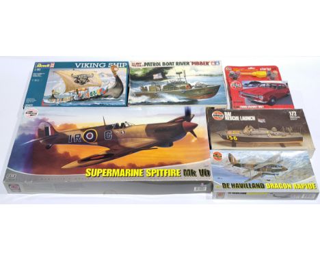 Airfix, Tamiya, Revell a boxed mixed scale model kit group. Conditions appear from Good Plus to Excellent (with some kit part