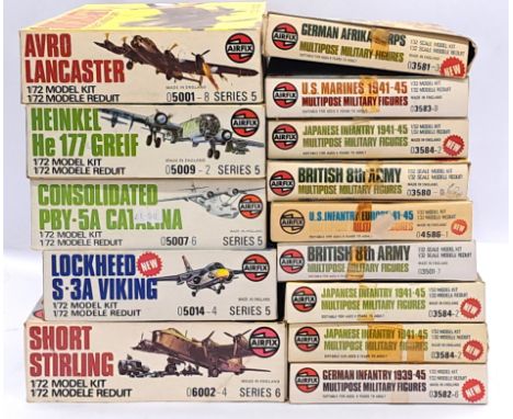 Airfix a boxed 1:72/1:32 scale military aircraft and infantry figure group to include; 06002-4 - Short Stirling B.I/II, as we