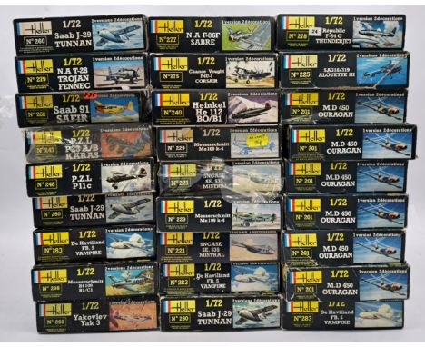 Heller, a boxed mainly 1:72 scale plastic kit group comprising of military aircraft to include 236 Messerschmitt Bf109, 278 R