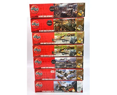 Airfix Military Plastic Kits, a boxed group of 1:72 &amp; 1:76 scale to include A50180 Pearl Harbour 75th Anniversary, A50157