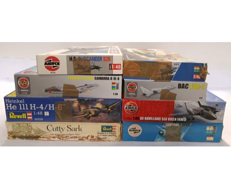Airfix &amp; Revell, a boxed Group of 1:48 &amp; 1:72 Scale Model Kits. Includes Supermarine Seafire FR46/47 with others. Alt