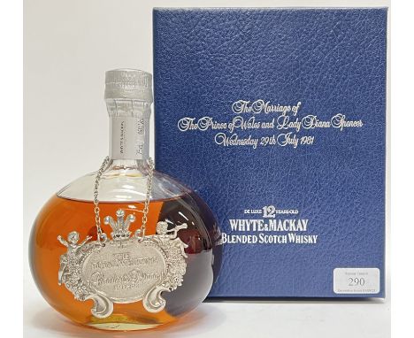 A bottle of Whyte &amp; Mackay blended Scotch Whisky in box, issued for the marriage of Price Charles and Lady Diana in 1981