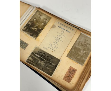 WWI Interest: a photograph album containing various portrait and group photographs, documents and maps (a lot)