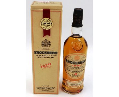 Boxed Knockanddo single malt scotch whisky, vintage 1976 bottled 1989 Justerni &amp; Brooks LTD, 43% 75cl.P&amp;P Group 2 (£1