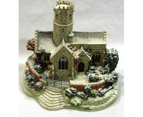 Two boxed Lilliput Lanes, Lead Kindly Light in Winter and Green Gables, with deeds, largest 17 x 15 cm, damage to one chimney