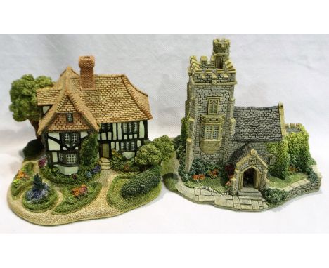 Two boxed Lilliput Lanes, Stradling Priory 9 x 13 cm and Medway Manor 12 x 13 cm, both with deeds, no cracks or chips. P&amp;