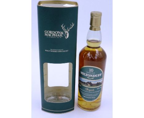 Sleeved 70cl bottle of Miltonduff 10 year old Scotch whisky. P&amp;P Group 2 (£18+VAT for the first lot and £3+VAT for subseq