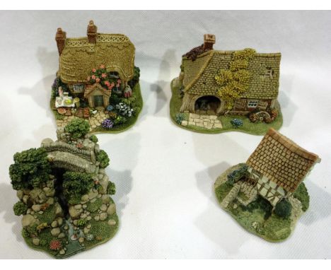 Four boxed Lilliput Lanes, Hampton Moat, Aira Force, Fresh today and Little Smithy with deeds, largest 90 x 70 mm, no cracks 