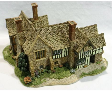 Boxed Lilliput Lane, The Almonry, with deeds, 20 x 17 cm, slight chip to grass area. P&amp;P Group 2 (£18+VAT for the first l