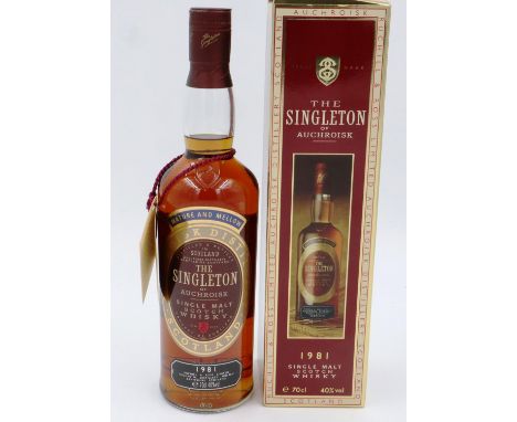 Boxed Singleton of Auchroisk single malt scotch whisky, 1981 vintage Ruchill &amp; Ross LTD, 40 % 70 cl. P&amp;P Group 2 (£18