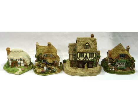 Four boxed Lilliput Lanes, Strawberry Cottage, Bill and Bens, Little Bee and Grandma Battys Tearoom, all with deeds, largest 