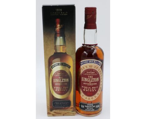 Boxed Singleton of Auchroisk single malt scotch whisky 1976 vintage B28 designates this as a South African bottle, no alcohol