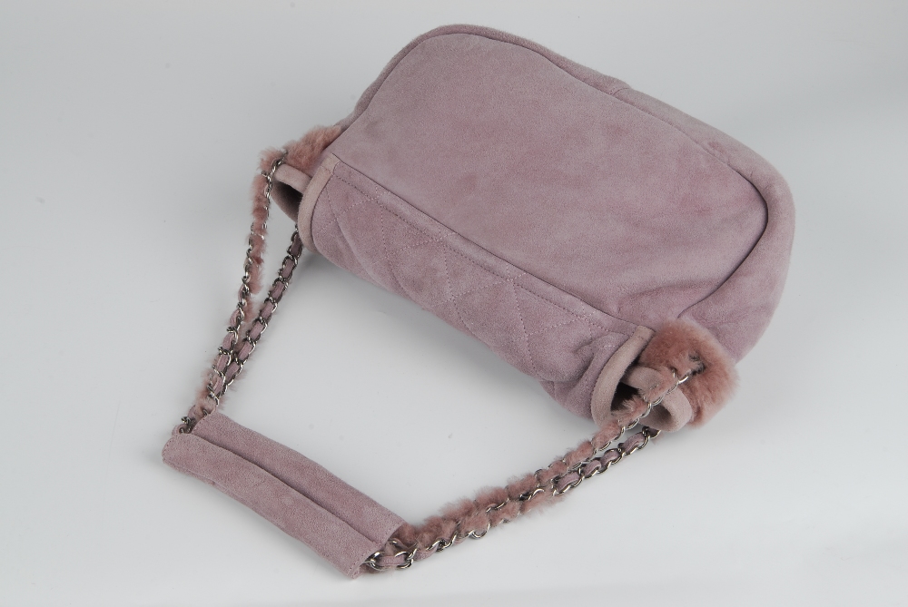 pink shearling chanel bag