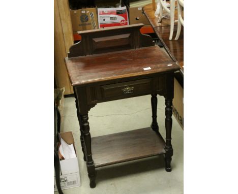 Early 20th century Mahogany Hall Table with Small Drawer and Shelf Below, 61cms