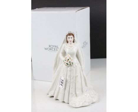Boxed Royal Worcester Her Majesty Queen Elizabeth II Anniversary figure, 1947-2007
