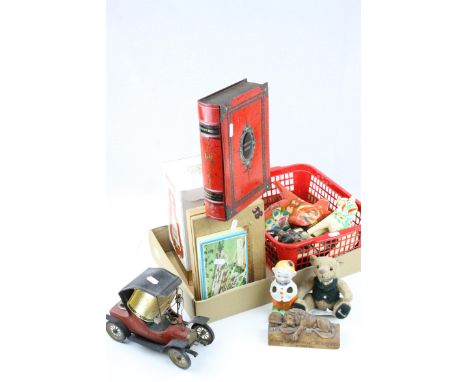 Box of Mixed Collectables including a Rubik's Cube, Boxed Wade Bell's Whiskey Decanter, Advertising Tins, etcq