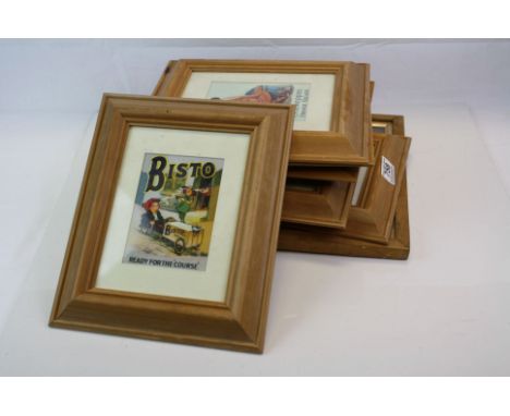 A Victorian Pears print of lady in drapes, together with six later framed advertisements, 7 in total