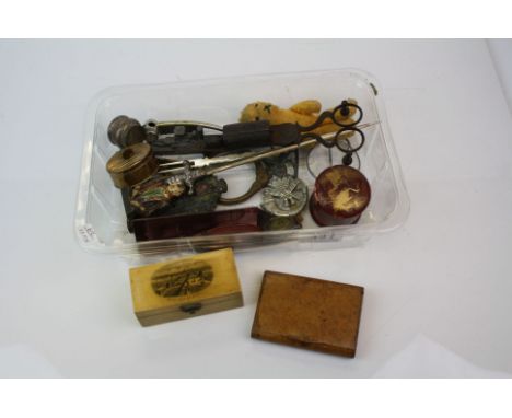 Mixed Collectable Items to include Georgian Candle Snuffer, Dog Knocker, etc