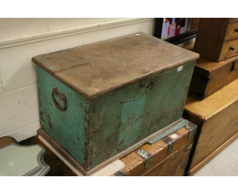 19th century Oak Blanket / Tool Box with Candle Box to interior, 76cms long x 44cms high