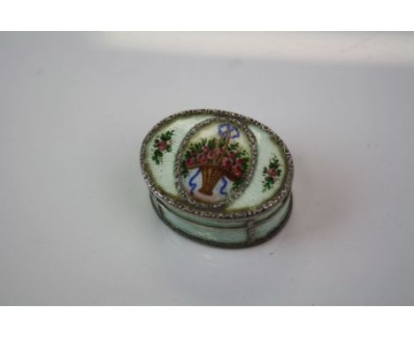 19th century French Guilloche Enamel Patch Box with stamp marks for Paris and maker J.G