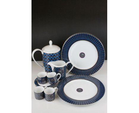 Pied A Terre Ceramic ' Peacock ' Part Tea Set