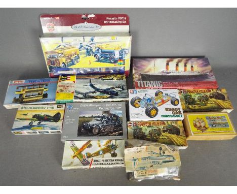 Tamiya, Airfix, Revell Others - 12 boxed / packeted model kits in various scales. Lot includes Revell H178 Convair Tradewind;