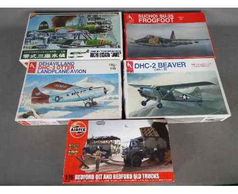 Hobbycraft, Airfix, Nichimo - Five boxed plastic model kits in various scales. Lot includes Airfix 1:76AO3306  Bedford QLT an