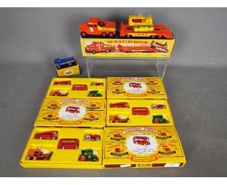 Matchbox - 5 x Boxed models including # K-8 Scammell Prime Mover and Transporter with Caterpillar Tractor, # No.4 Sentinel St