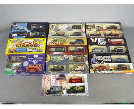 Lledo - A group of 10 boxed Lledo diecast model vehicle sets. Sets include VE Day 8th May 1945; British Railway Service Vans 