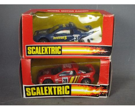 Scalextric - 2 x Ford RS-200 slot cars # 8342, # 8346. Both cars appear Near Mint with some slight discolouration on the whee
