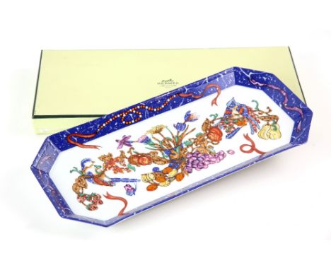  Hermes Porcelaine Limoges 'Marqueterie de Pierres d`Orient et d`Occident' serving dish, printed factory marks 'Hermes Porcel
