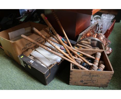 Vintage Croquet set with Hoops and ball 