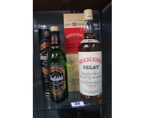 Glenfiddich Pure Malt &amp; Bruichladdich Islay aged 10 years Scotch Whisky's 