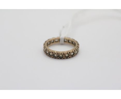 Ladies 9ct Gold Stone set Eternity ring Size M. 2.9g total weight 