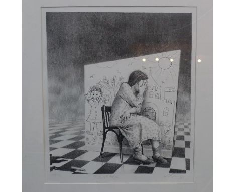 Laurie Lipton (American, b.1960), 'Facing up to Reality', lithograph, artist's proof 2/10, signed and dated 1995 in pencil to