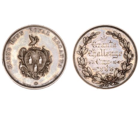 King’s Lynn Royal Regatta, a silver medal by J. Pinches, arms, rev. wreath, inscribed (Granta Challenge Cup 1888), edge named