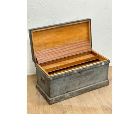 A late 19th/early 20th century fitted tool trunk. 82x40x41cm