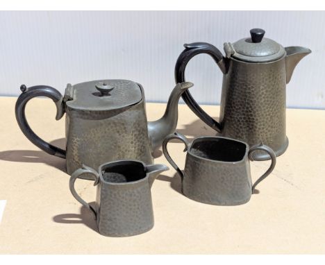 A 4 piece vintage pewter tea/coffee service.