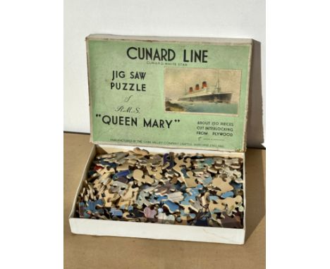 A vintage Cunard Line “Queen Mary” jig saw puzzle. By Chad Valley.