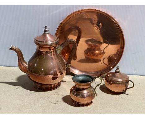 A 4 piece copper tea service