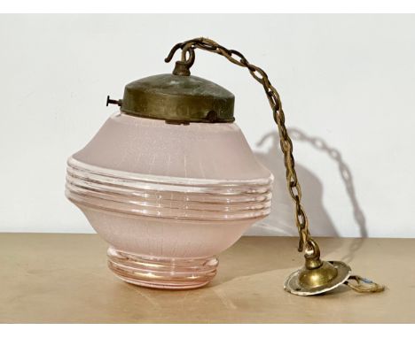 A vintage glass light fitting. 1930-1950. 22x56cm.