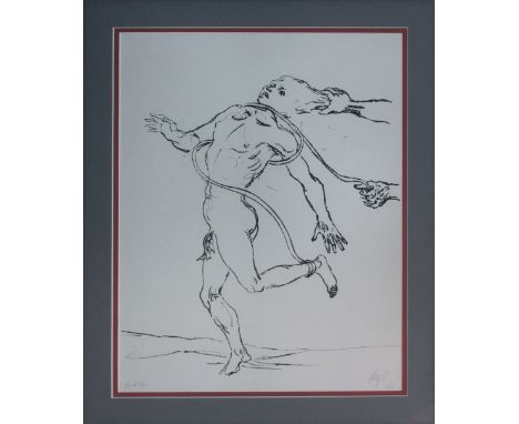 CORRADO CAGLI (Italian, 1910-1976), 'Restrained Man', two lithographs from the series of drawings he made between 1940-1945 i
