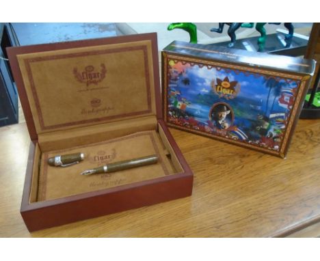 FOUNTAIN PEN, by Montegrappa, model limited edition cigar with box and papers.