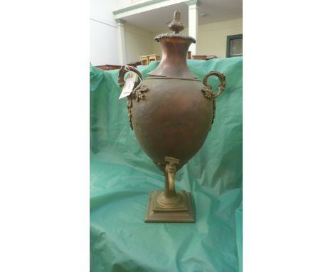 Ornate copper and brass tea urn