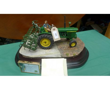 John Deere tractor with a spring tine harrow "A powerful partnership" Limited edition of 500