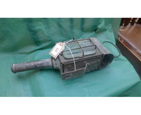 19th century metal cased carriage lamp