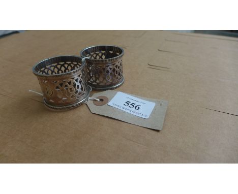 Pair of pierced silver napkin rings (Chester 1937)