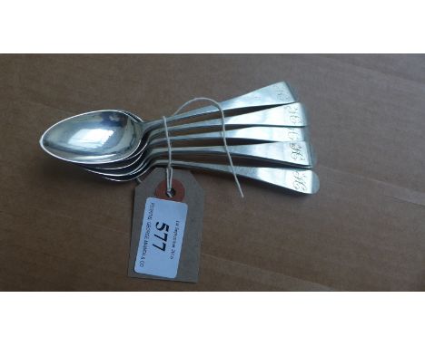 Set of 6 silver George IV teaspoons (London 1826)